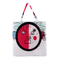 Angry Transparent Face Grocery Tote Bag by Valentinaart