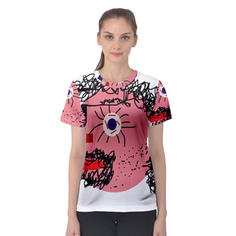 Abstract Face Women s Sport Mesh Tee by Valentinaart