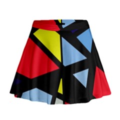 Colorful Geomeric Desing Mini Flare Skirt by Valentinaart