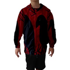 Halloween Raven - Red Hooded Wind Breaker (kids) by Valentinaart