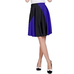 Halloween Raven - Deep Blue A-line Skirt by Valentinaart