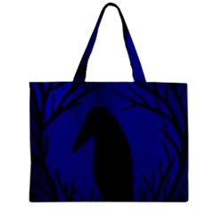 Halloween Raven - Deep Blue Zipper Mini Tote Bag by Valentinaart