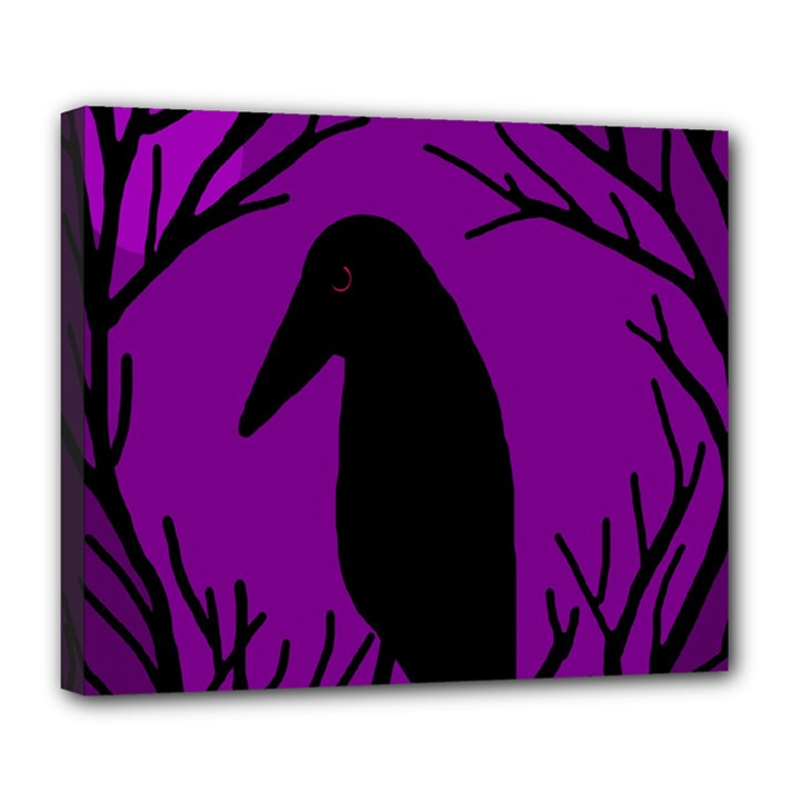 Halloween raven - purple Deluxe Canvas 24  x 20  