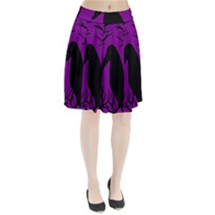 Halloween raven - purple Pleated Skirt