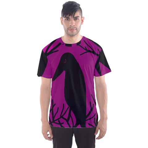 Halloween Raven - Magenta Men s Sport Mesh Tee by Valentinaart