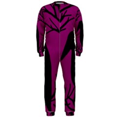 Halloween Raven - Magenta Onepiece Jumpsuit (men)  by Valentinaart