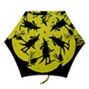 Halloween witch - yellow moon Mini Folding Umbrellas View1