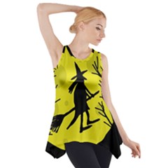 Halloween Witch - Yellow Moon Side Drop Tank Tunic by Valentinaart