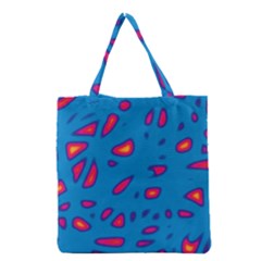 Blue And Red Neon Grocery Tote Bag by Valentinaart