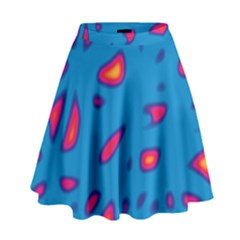 Blue And Red Neon High Waist Skirt by Valentinaart