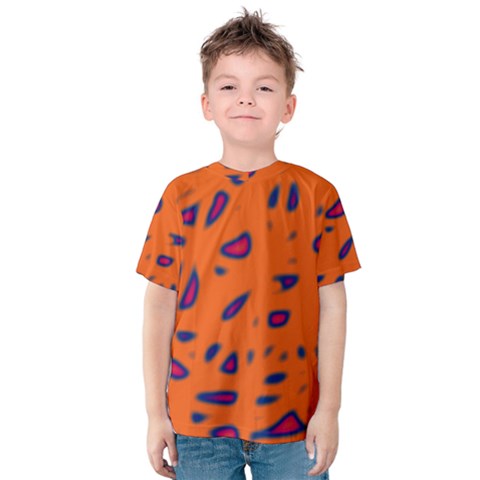 Orange Neon Kid s Cotton Tee by Valentinaart