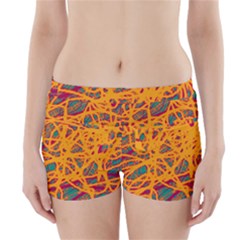 Orange Neon Chaos Boyleg Bikini Wrap Bottoms by Valentinaart