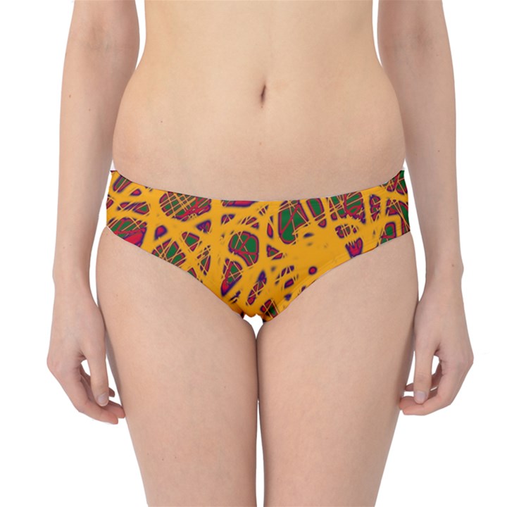 Yellow neon chaos Hipster Bikini Bottoms