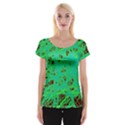 Green neon Women s Cap Sleeve Top View1