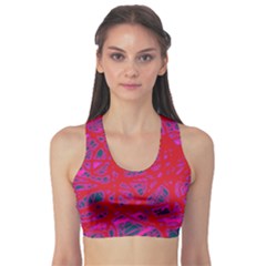 Red Neon Sports Bra by Valentinaart