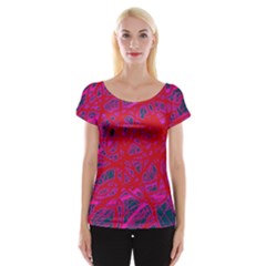 Red neon Women s Cap Sleeve Top