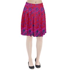 Red neon Pleated Skirt