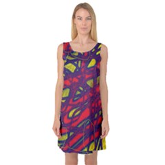 Abstract high art Sleeveless Satin Nightdress