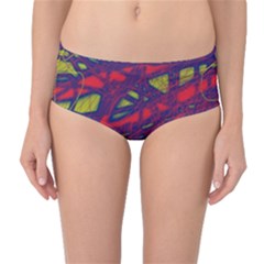 Abstract High Art Mid-waist Bikini Bottoms by Valentinaart