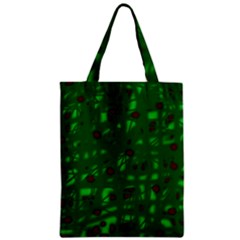 Green  Zipper Classic Tote Bag by Valentinaart