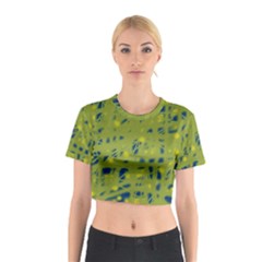 Green And Blue Cotton Crop Top by Valentinaart