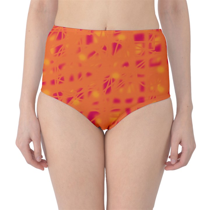 Orange High-Waist Bikini Bottoms