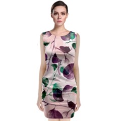 Spiral Eucalyptus Leaves Classic Sleeveless Midi Dress by DanaeStudio