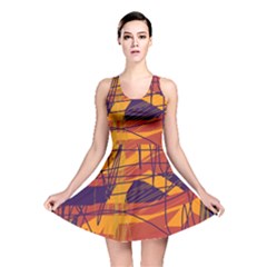 Orange High Art Reversible Skater Dress by Valentinaart