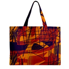 Orange High Art Zipper Mini Tote Bag by Valentinaart