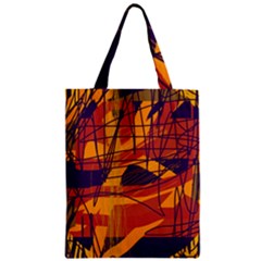 Orange High Art Zipper Classic Tote Bag by Valentinaart