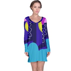 Walking On The Clouds  Long Sleeve Nightdress by Valentinaart