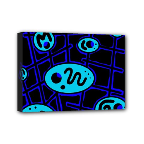 Blue Decorative Design Mini Canvas 7  X 5  by Valentinaart