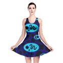 Blue decorative design Reversible Skater Dress View1