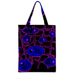 Blue And Magenta Abstraction Zipper Classic Tote Bag by Valentinaart