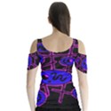 Blue and magenta abstraction Butterfly Sleeve Cutout Tee  View2