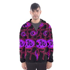 Purple And Red Abstraction Hooded Wind Breaker (men) by Valentinaart