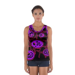 Purple And Red Abstraction Women s Sport Tank Top  by Valentinaart