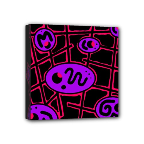 Purple And Red Abstraction Mini Canvas 4  X 4  by Valentinaart