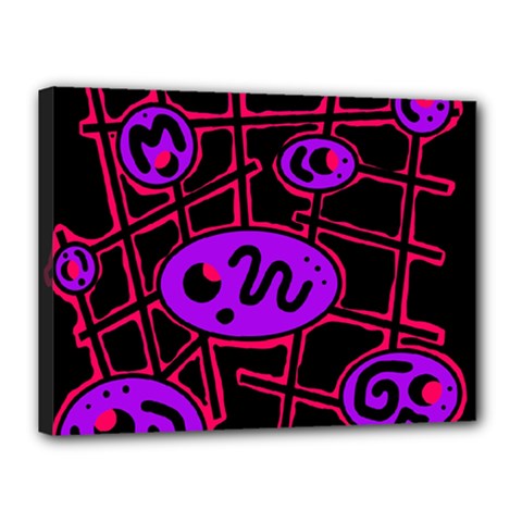 Purple And Red Abstraction Canvas 16  X 12  by Valentinaart