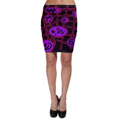 Purple And Red Abstraction Bodycon Skirt by Valentinaart