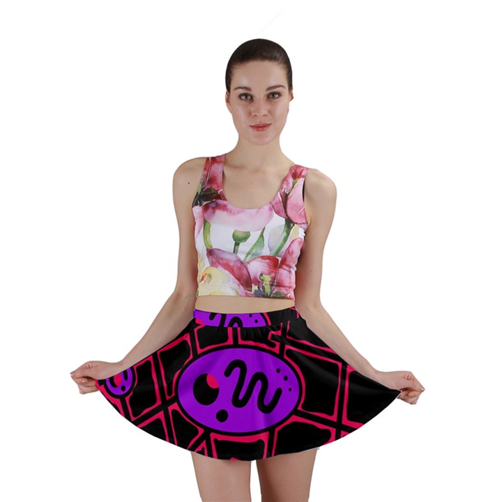 Purple and red abstraction Mini Skirt
