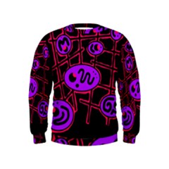 Purple And Red Abstraction Kids  Sweatshirt by Valentinaart