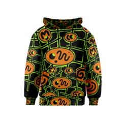 Orange And Green Abstraction Kids  Pullover Hoodie by Valentinaart