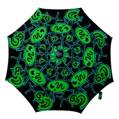 Green and blue abstraction Hook Handle Umbrellas (Medium)