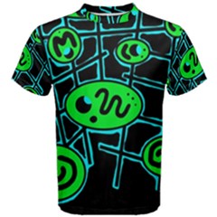 Green and blue abstraction Men s Cotton Tee