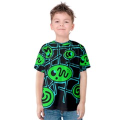 Green and blue abstraction Kid s Cotton Tee