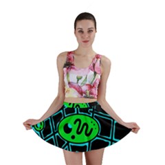 Green and blue abstraction Mini Skirt