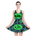 Green and blue abstraction Reversible Skater Dress View1