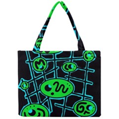 Green and blue abstraction Mini Tote Bag