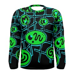 Green and blue abstraction Men s Long Sleeve Tee
